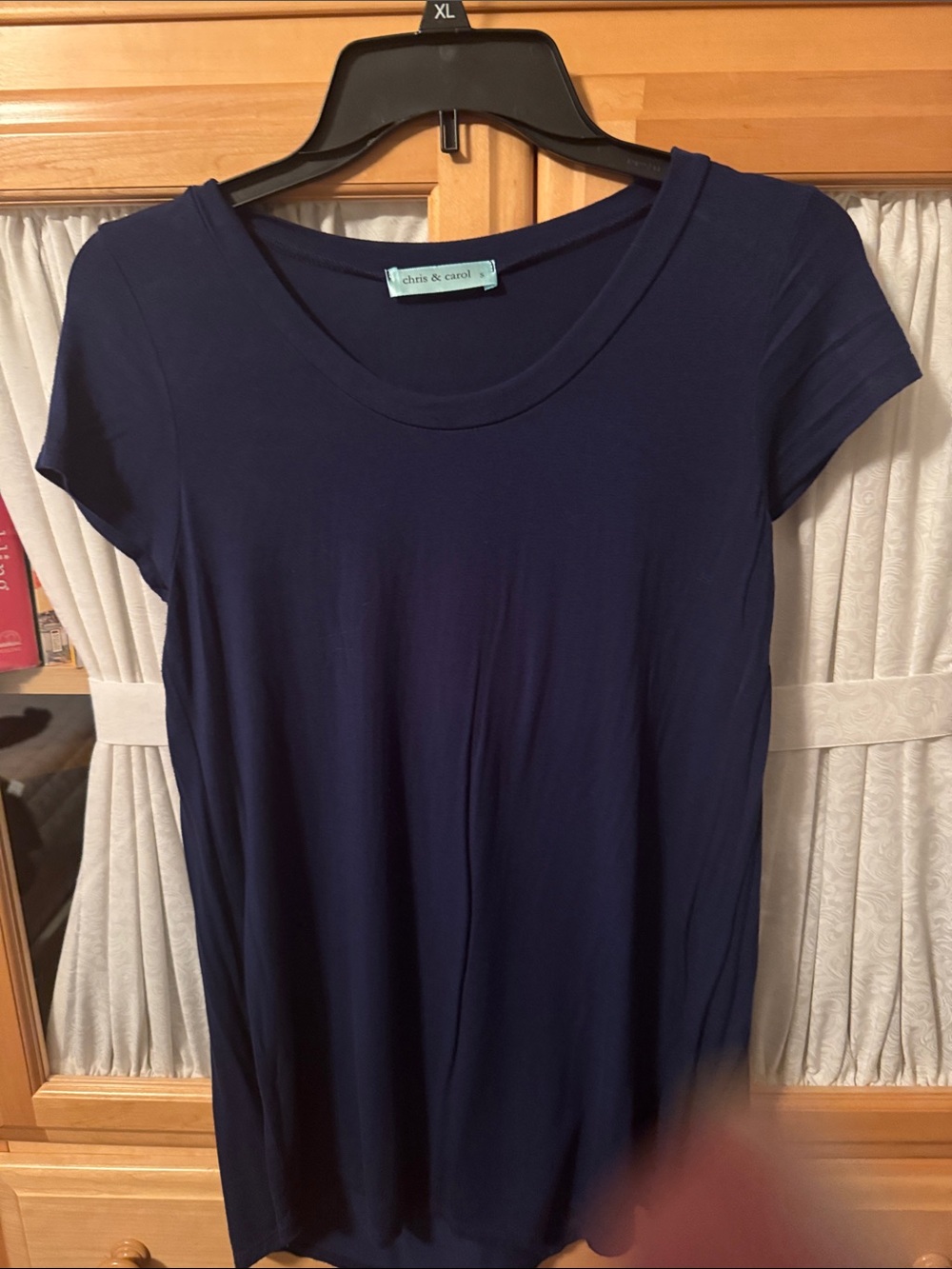 Chris & Carol Deep Navy Short Sleeve Scoop Neck Tee